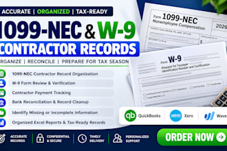 organize 1099 nec contractor payments w9 forms and llc tax records