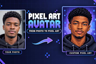 create pixel art avatar from photo, pixel art from photo, custom avatar