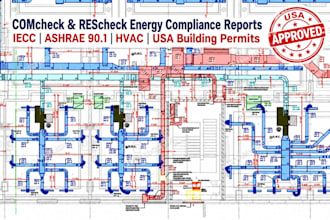 do comcheck rescheck iecc ashrae hvac energy compliance reports for USA permits