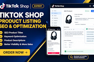 optimize tiktok shop product listings, titles and SEO descriptions