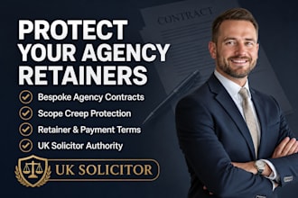 write a UK agency client agreement and monthly retainer contract