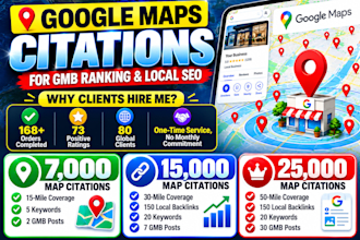 create 25000 google maps citations for gmb ranking and local business