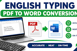 do english typing and PDF to word conversion