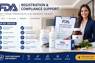 fda registration, us agent, product listing, fsvp non and compliant label design