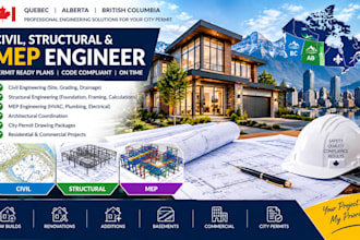 civil and structural engineer mep engineer in quebec alberta bc for city permit