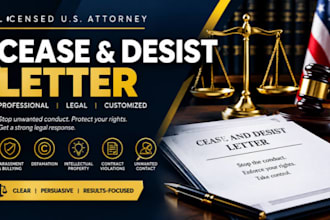 draft a cease and desist letter as a licensed US attorney