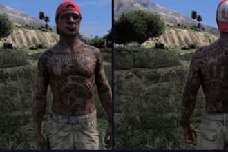 create realistic custom fivem peds, face peds, and tattoos for your server