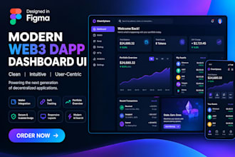 design a modern web3 dapp dashboard UI in figma