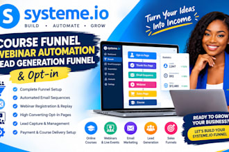 build systeme io course funnel webinar automation lead generation funnel opt in