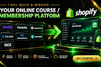 build and migrate podia thinkific learnworlds kajabi memberpress teachable wix