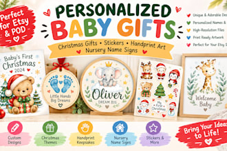 do etsy store pod baby first christmas gifts skicter handprint name nursery sign
