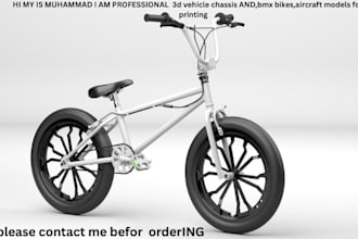 design 3d vehicle chassis, bmx bikes and aircraft models for 3d printing