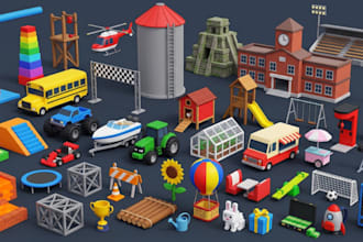 create custom roblox simulator assets, tycoon machines, low poly props and model