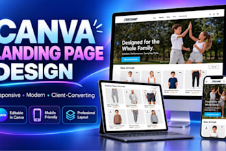 design canva landing page, canva website design, responsive business website pro
