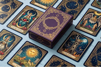 design oracle card spiritual deck style vintage art  tarot card zodiac card