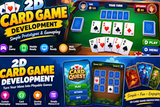 develop a custom 2d card game for mobile PC and web