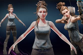 rig 3d character in maya or blender for animation, unreal or unity