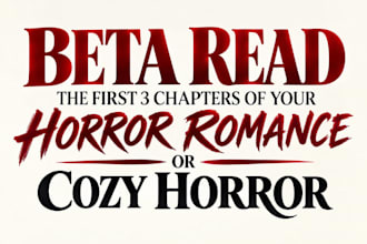 beta read first 3 chapter of horror romance or cozy horror