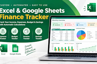 create automated excel spreadsheet finance tracker, google sheet budget tracker