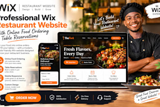 build wix restaurant webiste with online food ordering, table reservations