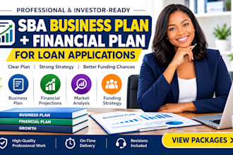prepare an sba business plan and financial plan for loan approval