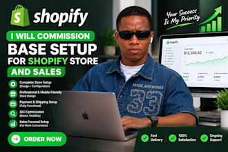 commission base setup for shopify store and sales
