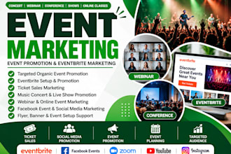 event promotion, ticket sales, webinar, concert, shows eventbrite marketing