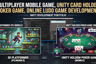 build multiplayer mobile game, unity card game, online ludo game,smart contract