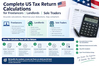 complete US tax return calculations for freelancers landlords sole traders