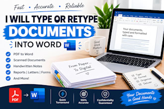 type or retype documents into word
