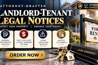 prepare a legally drafted past due rent notice and written US rent demand