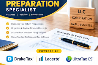 prepare US business tax returns using drake tax, lacerte and ultratax cs