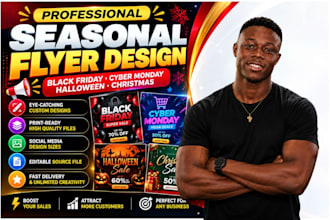 create black friday, cyber monday sales flyers, halloween and christmas videos