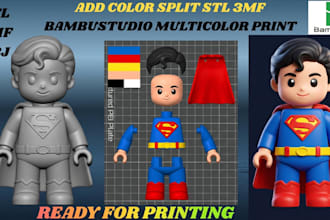 multicolor 3d print toy model stl to 3mf file for bambu ams prusa 3d printing