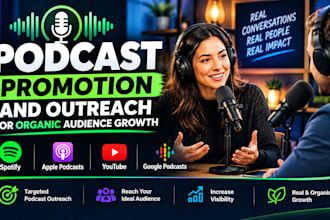 do podcast promotion and outreach for organic audience growth