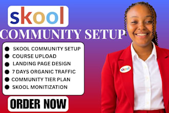 setup skool community setup skool course content skool online community manager