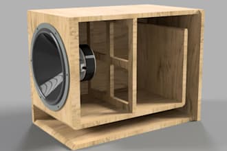 design a custom speaker enclosure and subwoofer box in 3d