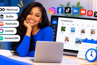 schedule your social media post via metricool buffer hootsuite loomly content360