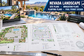 draw nevada landscape site plans planting pool permit and irrigation layouts