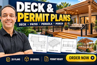 design deck, patio, pergola, porch permit drawings