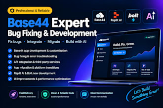 base 44 bugfixing app bas44 expert base44 migration integration replit ai bolt
