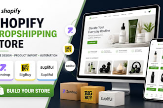 build shopify dropshipping store shopify website with zendrop bigbuy supliful