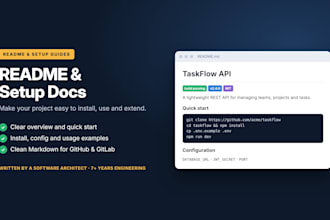 write a professional readme and setup guide for your github project