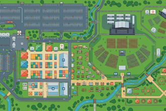 draw event maps, concert maps, exhibition maps and 2d venue layouts for clients