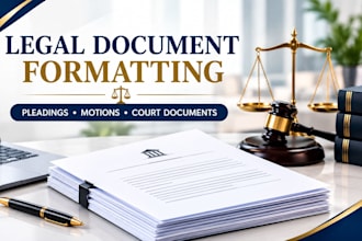 format legal pleadings and court documents professionally