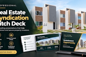 design a real estate syndication pitch deck for property investors