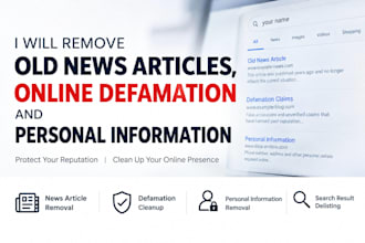 remove old news articles, online defamation and personal data information