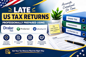 prepare late US tax returns using drake tax, proseries and ultratax cs