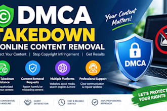 provide dmca takedown and copyright infringement services