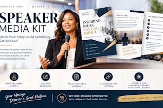 design professional speaker media kit ,speaker press kit, and speaker one sheet